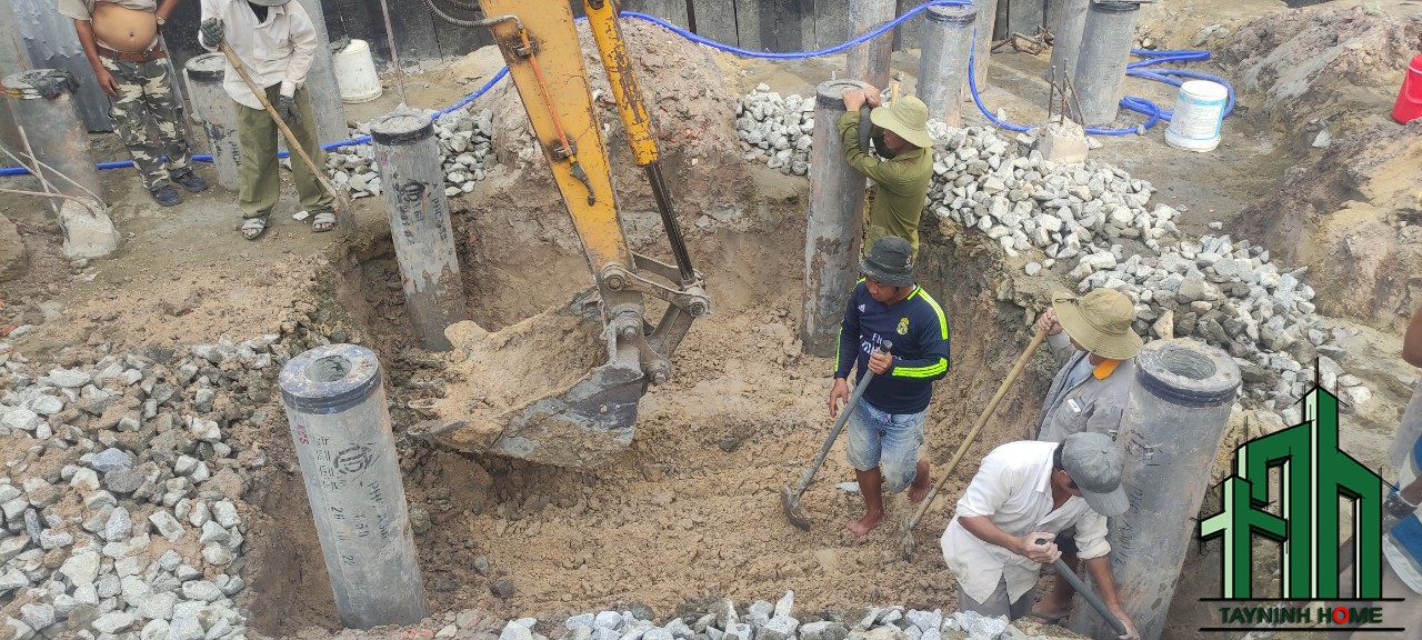 Công tác xử Lý móng Khách sạn