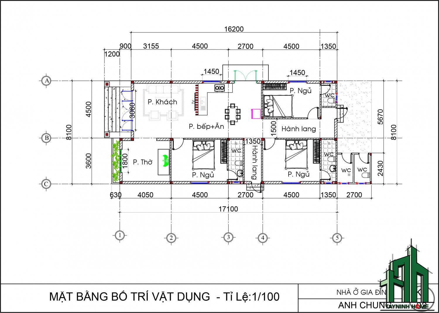 Mặt bằng nhà anh Chung P